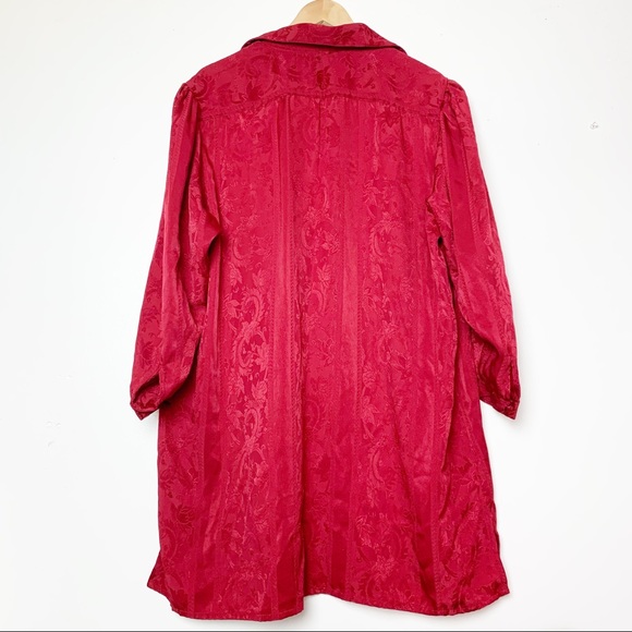 Vintage Victoria’s Secret Red Paisley Sleep Shirt Women’s Size Small - Picture 4 of 9